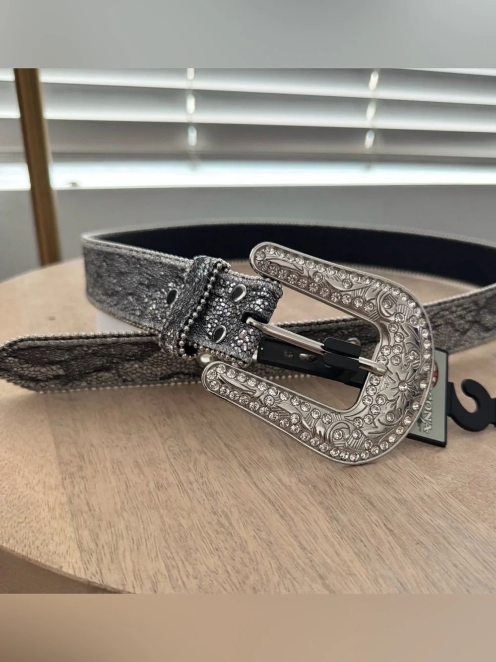 Nocona Western Belt Womens Glitter Lace Overlay Large New